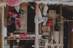 Kayan tribe, Kayan Lady in Kayan village, Kayah State, Myanmar royalty free stock photos Kayan tribe, Kayan Lady in Kayan village, Kayah State, Myanmar royalty free stock photos