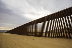 Long Section of United States Border Wall With Mexico royalty free stock photos Long Section of United States Border Wall With Mexico royalty free stock photos