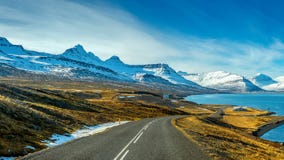 A long straight road in winter royalty free stock photos A long straight road in winter royalty free stock photos