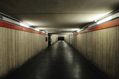Long Tunnel With Gloomy Light Stock Images