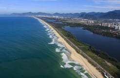 Long and wonderful beaches, Recreio dos Bandeirantes beach, Rio de Janeiro Brazil royalty free stock photography Long and wonderful beaches, Recreio dos Bandeirantes beach, Rio de Janeiro Brazil royalty free stock photography