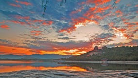 The Longevity Hill and the Kunming Lake under sunset royalty free stock photography The Longevity Hill and the Kunming Lake under sunset royalty free stock photography