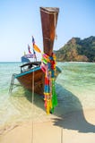 Longtail boat at the tropical beach of Poda island stock images Longtail boat at the tropical beach of Poda island stock images