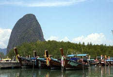 Longtail boats in Gypsy village royalty free stock photos Longtail boats in Gypsy village royalty free stock photos
