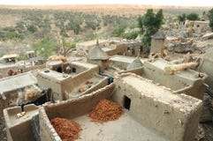 Looking Across A Dogon Village Stock Photo
