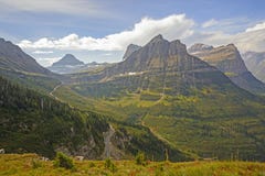 Looking to a Mountain Pass From an Alpine trail stock images Looking to a Mountain Pass From an Alpine trail stock images