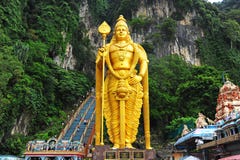 Lord Murugan Statue, Batu-Holen, Selangor, Maleisië. stock afbeelding Lord Murugan Statue, Batu-Holen, Selangor, Maleisië. stock afbeelding