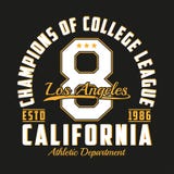 Los Angeles, California typography for design clothes. Graphics for print product, number t-shirt, vintage sport apparel. Vector. vector illustration Los Angeles, California typography for design clothes. Graphics for print product, number t-shirt, vintage sport apparel. Vector. vector illustration