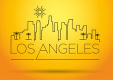 Los Angeles City Line Silhouette Typographic Design royalty free illustration Los Angeles City Line Silhouette Typographic Design royalty free illustration