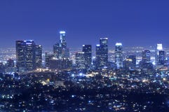 Los Angeles city skyline at night royalty free stock photos Los Angeles city skyline at night royalty free stock photos