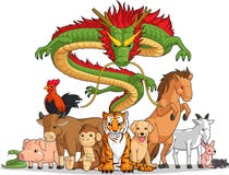 Los 12 animales chinos del zodiaco junto Fotos de archivo libres de regalías Los 12 animales chinos del zodiaco junto Fotos de archivo libres de regalías