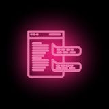Los blogs, contenido, icono de neón de comercialización se pueden utilizar para ilustrar temas sobre la optimización de SEO, anal stock de ilustración Los blogs, contenido, icono de neón de comercialización se pueden utilizar para ilustrar temas sobre la optimización de SEO, anal stock de ilustración