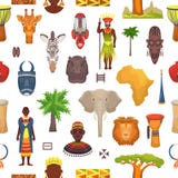 Los caracteres africanos del vector de la cultura en ropa tradicional en África con la máscara tribal étnica o tambores en safari Imagen de archivo Los caracteres africanos del vector de la cultura en ropa tradicional en África con la máscara tribal étnica o tambores en safari Imagen de archivo