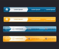 Los elementos de la navegación del menú del diseño del sitio web con los iconos fijaron barras de menú de exploración libre illustration Los elementos de la navegación del menú del diseño del sitio web con los iconos fijaron barras de menú de exploración libre illustration