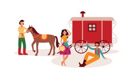Los gitanos o el ejemplo plano del vector de los caracteres tradicionales Romani de la gente aislaron libre illustration Los gitanos o el ejemplo plano del vector de los caracteres tradicionales Romani de la gente aislaron libre illustration