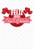 Los globos rosados en forma de corazón que llevan a cabo un círculo firman con una cinta rosada con el mensaje FELIZ DIA DE SAN V libre illustration Los globos rosados en forma de corazón que llevan a cabo un círculo firman con una cinta rosada con el mensaje FELIZ DIA DE SAN V libre illustration