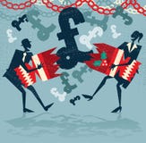 Los hombres de negocios abstractos consiguen a sorpresa prima de la Navidad BRITÁNICA stock de ilustración Los hombres de negocios abstractos consiguen a sorpresa prima de la Navidad BRITÁNICA stock de ilustración