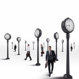 Los hombres de negocios vigilan siempre el reloj representación 3d Fotografía de archivo libre de regalías Los hombres de negocios vigilan siempre el reloj representación 3d Fotografía de archivo libre de regalías