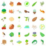 Los iconos de la riqueza del recurso natural fijaron, estilo de la historieta Fotos de archivo libres de regalías Los iconos de la riqueza del recurso natural fijaron, estilo de la historieta Fotos de archivo libres de regalías