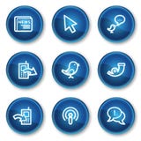 Los iconos del Web del Internet fijaron 2, botones azules del círculo ilustración del vector Los iconos del Web del Internet fijaron 2, botones azules del círculo ilustración del vector