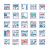 Los iconos planos de Sitemaps de la p?gina web embalan stock de ilustración Los iconos planos de Sitemaps de la p?gina web embalan stock de ilustración