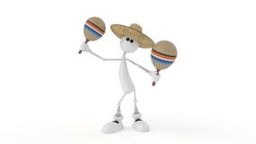 Los juegos del carácter 3D en maracas. ilustración del vector Los juegos del carácter 3D en maracas. ilustración del vector
