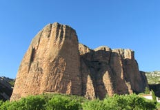 Los Mallos De Riglos Unusual Shaped Red Conglomerate Rock Formation In Spain Royalty Free Stock Images Los Mallos De Riglos Unusual Shaped Red Conglomerate Rock Formation In Spain Royalty Free Stock Images