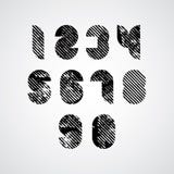 Los números de estilo modernos de Digitaces con las líneas de semitono imprimen textura Imagenes de archivo Los números de estilo modernos de Digitaces con las líneas de semitono imprimen textura Imagenes de archivo