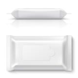 Los trapos mojados fluyen paquete Trapo blanco realista del bebé que empaqueta la caja plástica del tejido de la almohada 3D de l ilustración del vector Los trapos mojados fluyen paquete Trapo blanco realista del bebé que empaqueta la caja plástica del tejido de la almohada 3D de l ilustración del vector