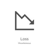 loss icon vector from miscellaneous collection. Thin line loss outline icon vector illustration. Outline, thin line loss icon for stock illustration loss icon vector from miscellaneous collection. Thin line loss outline icon vector illustration. Outline, thin line loss icon for stock illustration