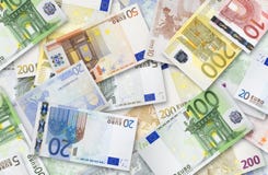 Lot Of Euro Banknotes Royalty Free Stock Image