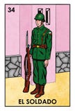 LoterÃa Mexicana - EL Soldado - imagen de alta resolución stock de ilustración LoterÃa Mexicana - EL Soldado - imagen de alta resolución stock de ilustración