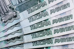 Lots of Russian money. banknotes come in denominations of one thousand. banknotes close-up. stock images Lots of Russian money. banknotes come in denominations of one thousand. banknotes close-up. stock images