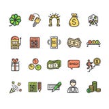 Lotto Signs Color Thin Line Icon Set. Vector vector illustration Lotto Signs Color Thin Line Icon Set. Vector vector illustration