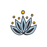Lotus Flower Logo Ícone do vetor da garatuja ilustração stock Lotus Flower Logo Ícone do vetor da garatuja ilustração stock