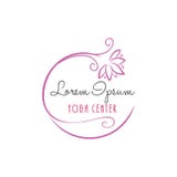Lotus Flower Yoga Beauty Center Logo Vector Design