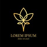 Lotus linje logodesignmall royaltyfri illustrationer Lotus linje logodesignmall royaltyfri illustrationer