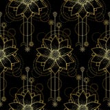 Or Lotus Modern Seamless Pattern Photographie stock libre de droits
