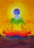 Lotus Pose Yoga With Mudra Hand, Watercolor Painting In Sunrise, Sunset And Sky Background, Abstract Aura Power, Powerful Nature Stock Photography Lotus Pose Yoga With Mudra Hand, Watercolor Painting In Sunrise, Sunset And Sky Background, Abstract Aura Power, Powerful Nature Stock Photography