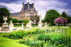 Louvre palace and Tuileries garden. Paris, France