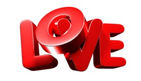 Love 3D.with Clipping Path Stock Photo