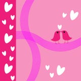 Love Birds In Pink Valentine S Card Stock Photography
