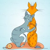 In love cats are in embrace vector illustration In love cats are in embrace vector illustration