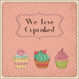 We love cupcakes royalty free illustration We love cupcakes royalty free illustration