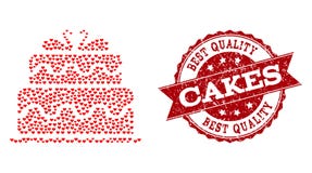 Love Heart Collage of Marriage Cake Icon and Rubber Seal vector illustration Love Heart Collage of Marriage Cake Icon and Rubber Seal vector illustration