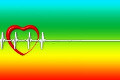 Love. Illustration of heart with pulse. heartbeat in the background of the rainbow vector illustration Love. Illustration of heart with pulse. heartbeat in the background of the rainbow vector illustration