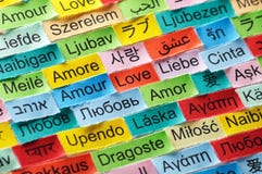 Love Multilingual Word Stock Photos