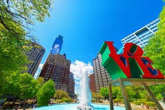 Love sculpture in the Love Park in Philadelphia PA Stock Images Love sculpture in the Love Park in Philadelphia PA Stock Images