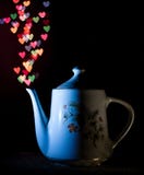 Love shaped bokeh from Antique Ceramic teapot.