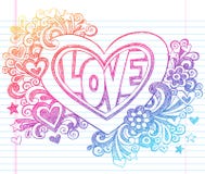 Love Sketchy Notebook Doodles Heart with Flowers V vector illustration Love Sketchy Notebook Doodles Heart with Flowers V vector illustration